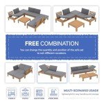 Sunsitt 6-Piece Acacia Wood Patio Sectional Set