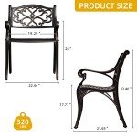 Set of 2 All-Weather Cast Aluminum Patio Chairs