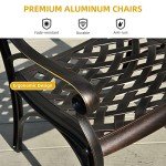 Set of 2 All-Weather Cast Aluminum Patio Chairs