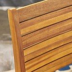 Acacia Wood Outdoor Dining Chairs Set of 2