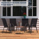 Set of 4 Stackable Outdoor Patio Chairs - Black