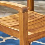 Acacia Wood Outdoor Dining Chairs Set of 2