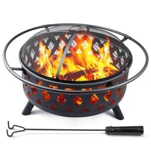 HOMRELEXA 36-Inch Outdoor Wood Burning Fire Pit