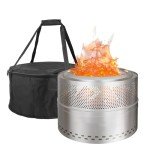 Smokeless Outdoor Fire Pit with Carry Bag