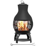 BALI OUTDOORS Small Brown-Black Patio Chimenea