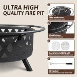 HOMRELEXA 36-Inch Outdoor Wood Burning Fire Pit