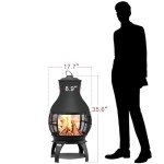BALI OUTDOORS Small Brown-Black Patio Chimenea