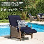 Hanover Ventura Brown Wicker Outdoor Recliner Chair