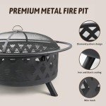 HOMRELEXA 36-Inch Outdoor Wood Burning Fire Pit