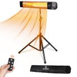 Electric Patio Heater with Tripod Stand and Remote