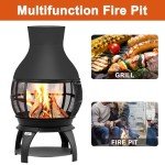 BALI OUTDOORS Small Brown-Black Patio Chimenea
