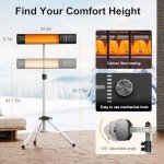 1500W Infrared Patio Heater with Remote Control