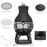 BALI OUTDOORS Small Brown-Black Patio Chimenea