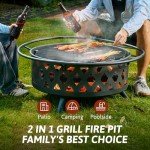 HOMRELEXA 36-Inch Outdoor Wood Burning Fire Pit