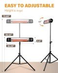 Electric Patio Heater with Tripod Stand and Remote
