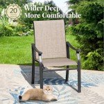 5-Piece Black Patio Dining Set with Umbrella Hole