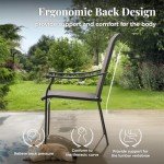 5-Piece Black Patio Dining Set with Umbrella Hole