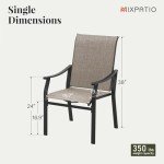 5-Piece Black Patio Dining Set with Umbrella Hole