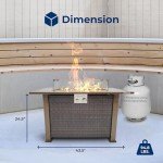 SereneLife 50,000 BTU Outdoor Fire Pit Table