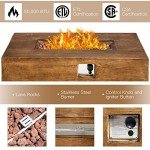 48" Gas Fire Pit Table with Cover and Lava Rock