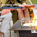 SereneLife 50,000 BTU Outdoor Fire Pit Table