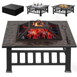 Devoko 32-Inch Outdoor Fire Pit Table