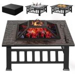 Devoko 32-Inch Outdoor Fire Pit Table