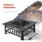 Devoko 32-Inch Outdoor Fire Pit Table