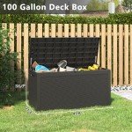 Lockable 100 Gallon Rattan Outdoor Storage Box