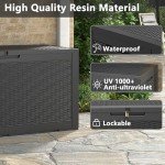 Lockable 100 Gallon Rattan Outdoor Storage Box