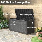 Lockable 100 Gallon Rattan Outdoor Storage Box