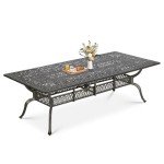 Large Outdoor Rectangle Patio Dining Table - Dark Bronze
