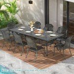 Large Outdoor Rectangle Patio Dining Table - Dark Bronze