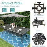Large Outdoor Rectangle Patio Dining Table - Dark Bronze