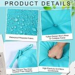 6 Pack Waterproof High Back Chair Cushions - Blue