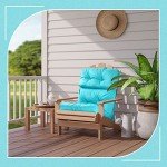 6 Pack Waterproof High Back Chair Cushions - Blue