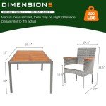YEEFY 7-Piece Outdoor Dining Set for 6