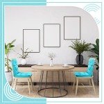 6 Pack Waterproof High Back Chair Cushions - Blue