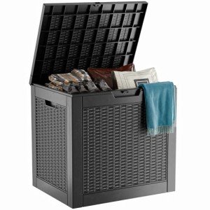 31 Gallon Waterproof Outdoor Storage Box - Black