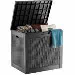 31 Gallon Waterproof Outdoor Storage Box - Black