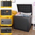 31 Gallon Waterproof Outdoor Storage Box - Black