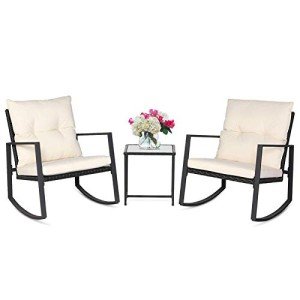 SUNCROWN 3-Piece Outdoor Rocking Bistro Set