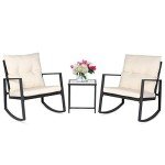 SUNCROWN 3-Piece Outdoor Rocking Bistro Set