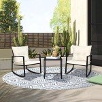 SUNCROWN 3-Piece Outdoor Rocking Bistro Set