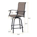 Outdoor Swivel Bar Stools - 2 Piece Set