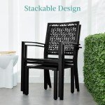 3-Piece Black Outdoor Bistro Set with Chairs