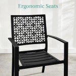 3-Piece Black Outdoor Bistro Set with Chairs