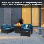 8-Piece Rattan Outdoor Sectional Sofa Set with Fire Pit