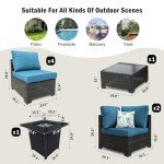 8-Piece Rattan Outdoor Sectional Sofa Set with Fire Pit