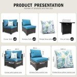 8-Piece Rattan Outdoor Sectional Sofa Set with Fire Pit